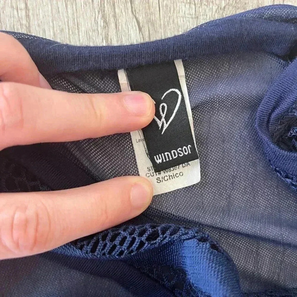 Womens Windsor Blue Maxi Sheer Lace Dress - S - Picture 6 of 6